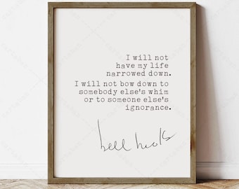 Bell Hooks Quote, Feminist Home Decor (instant digital download)