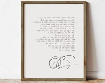 Anthony Bourdain Quote, Travel Poster (instant digital download)