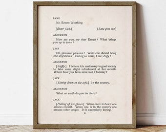 Oscar Wilde The Importance of Being Earnest, First Edition Page 4 (Instant Digital Download)