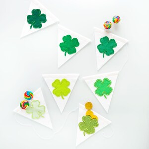 Trifoglio per il giorno di San Patrizio - Motivo - Banner Conto alla rovescia - Decorazione ghirlanda di quadrifogli fai da te
