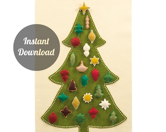 Fabric Advent Calendar - Pattern - Advent Calendar - 'Oh, Christmas Tree with 24 Vintage Ornaments'