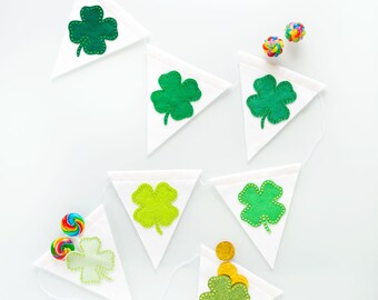 St Patrick's Day Shamrock - Pattern - Banner Countdown - Four Leaf Clover Garland Decoration DIY