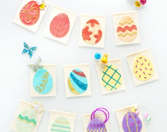 Easter Egg Banner - Pattern - Easter Egg Countdown - Felt Easter Garland Decoration DIY