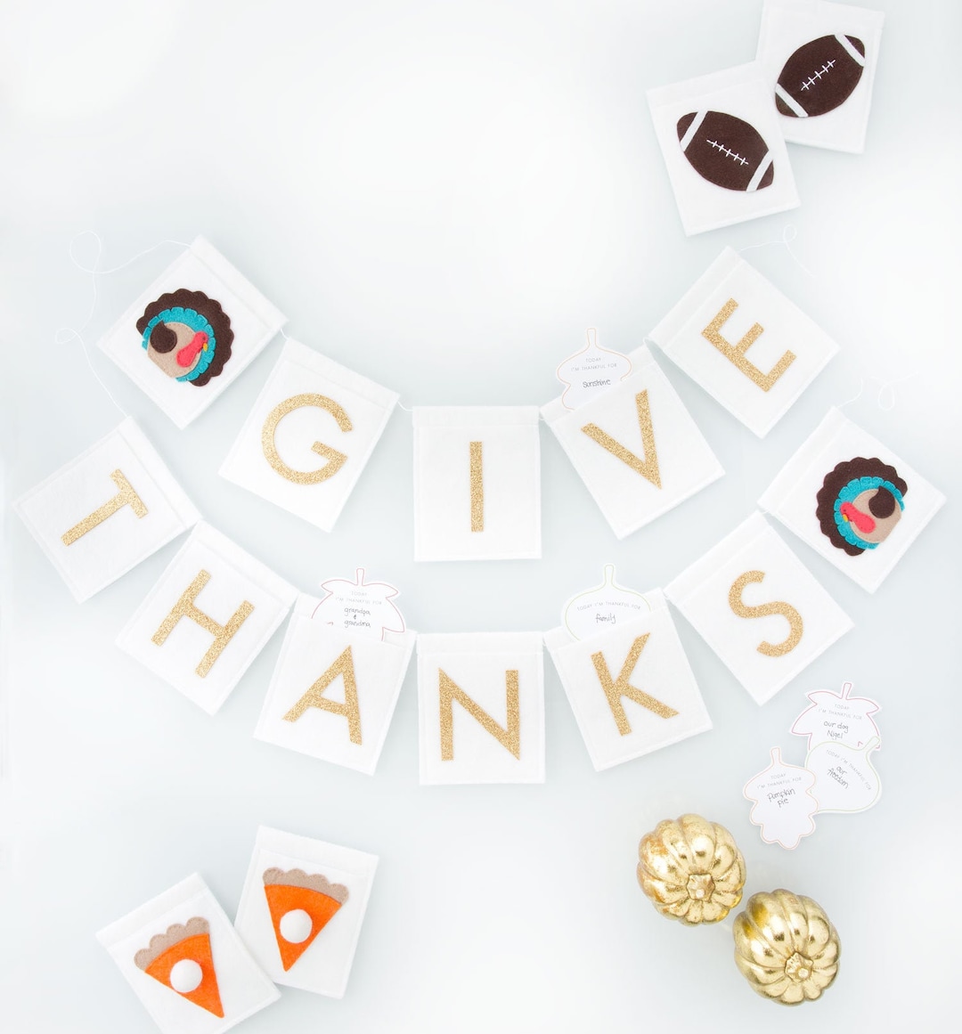 Thanksgiving Pennant Banner - Pattern - Give Thanks Countdown - Fall ...