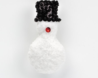 Easy to Follow Pattern - DIY Ornament - Frosty the Snowman - Olaf Frozen - Primitive Snowmen - Christmas Decoration - Wool Felt