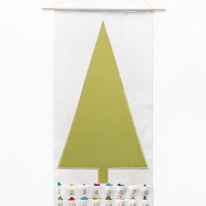 Christmas Tree Advent Calendar Pattern Modern Countdown 'Joyful and Triumphant with 24 Vintage Ornaments' DIY image 2