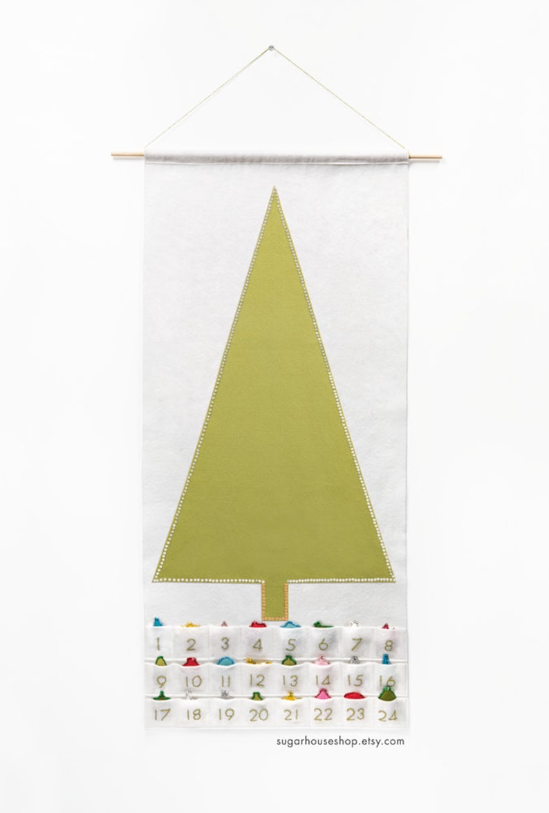 Christmas Tree Advent Calendar Pattern Modern Countdown Etsy