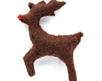 Rudolph the Red Nosed Reindeer DIY Pattern - Rudolph Reindeer Ornament - Handmade Christmas Reindeer Antler