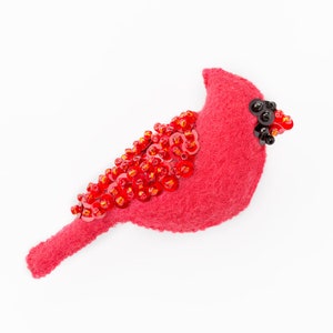 Cardinal Christmas Ornament PDF Pattern - Felt Plush Advent Calendar Add-On DIY