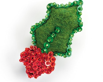 Holly Berries - Individual Ornament - Felt Advent Calendar - PDF Pattern, Instructions, & Stitch Guide