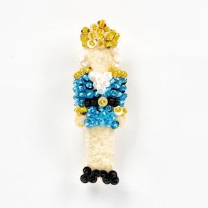 Nutcracker Embroidery Pattern - Nutcracker Prince Ornament - Christmas Ballet Suite - Handmade - Beading Instructions