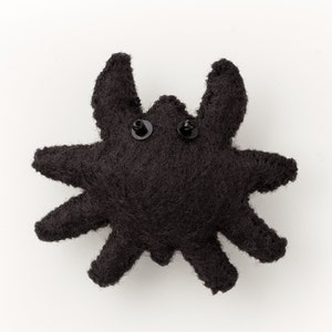 Decorazioni di Halloween fai da te - Motivo ornamentale in feltro - Decorazioni di Halloween - Ragno nero spettrale - Download istantaneo