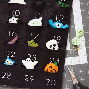 Halloween Countdown Calendar Pattern Felt Haunted Moonlit 'Monster House' 30 Spooky Ornaments DIY PDF image 6