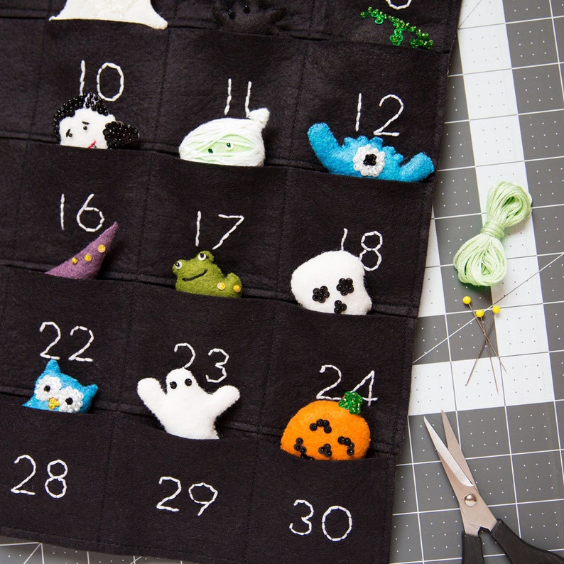 Halloween Countdown Calendar Pattern  Felt Haunted Moonlit image 6