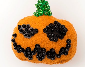 Scary Jack-O-Lantern - Halloween Ornament Pattern - Instant Downloadable Template & Tutorial