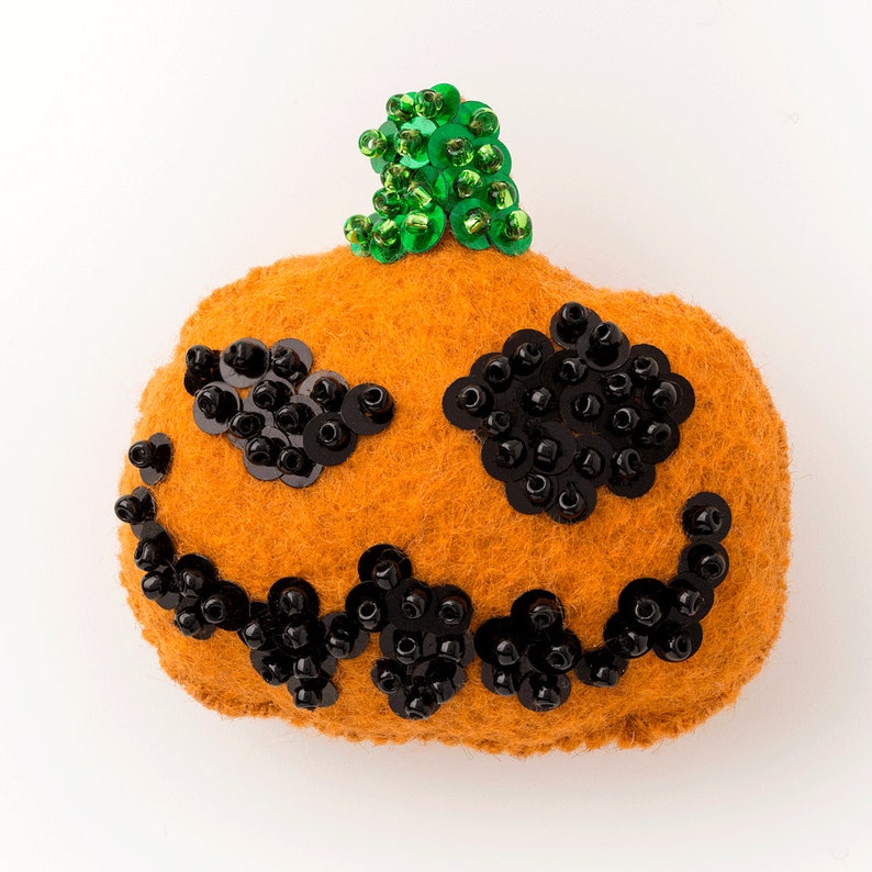 Scary Jack-O-Lantern Halloween Ornament Pattern Instant Downloadable Template & Tutorial image 1