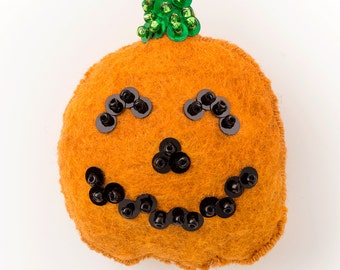 Felt Jack-O-Lantern Ornament Pattern – DIY Halloween Decoration (Digital Download)