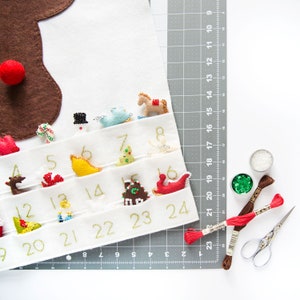 Christmas Advent Calendar Sewing Pattern DIY Felt Countdown Rudolph the Red Nosed Reindeer with 24 Treasured Characters image 7