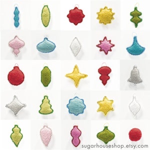 Christmas Tree Advent Calendar Pattern Modern Countdown 'Joyful and Triumphant with 24 Vintage Ornaments' DIY image 4