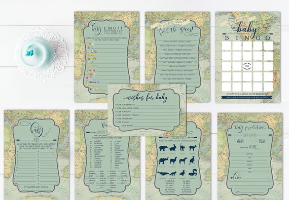 Adventure Baby Shower Games Package. INSTANT DOWNLOAD. Printable Shower Activities or Ideas for a Baby Boy or Baby Girl. Gender Neutral. Il_570xn