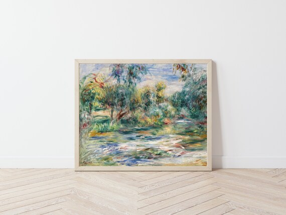 Landscape Art Print // French Impressionist Oil Painting // Vintage Wall Decor // Nature // Water Wall Art Il_570xn