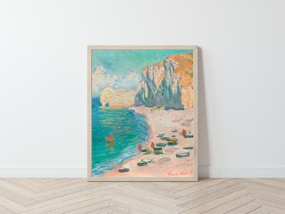 The Beach Painting Art Print / Sea Vintage Poster / Ocean Art / Beach House Vintage Home Decor / Monet Impressionist / Pink Nursery Art Il_570xn