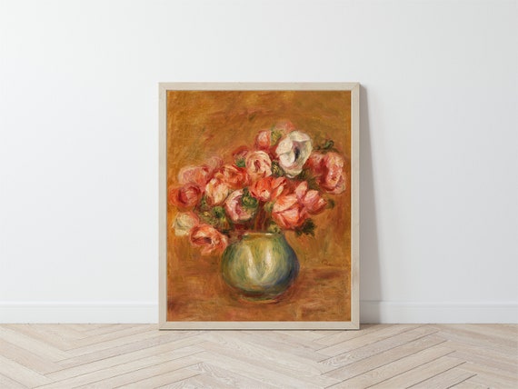 Floral Vintage Art Print / Antique Bohemian Wall Decor / Oil Painting Poster for Colorful Nursery Il_570xn