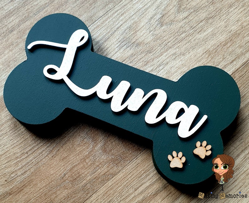 Personalised Name Dog Bone Freestanding Hung Plaque Dog Lead Doggo Decor image 7