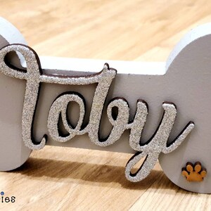 Personalised Name Dog Bone Freestanding Hung Plaque Dog Lead Doggo Decor image 6