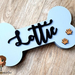 Personalised Name Dog Bone Freestanding Hung Plaque Dog Lead Doggo Decor image 3