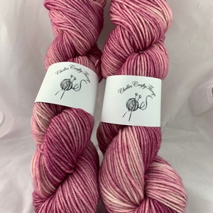 Hand Dyed 100% Peruvian Highland Wool Worsted Weight Yarn Blush