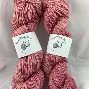 Hand Dyed 100% Peruvian Highland Wool Sport Weight Yarn Blush