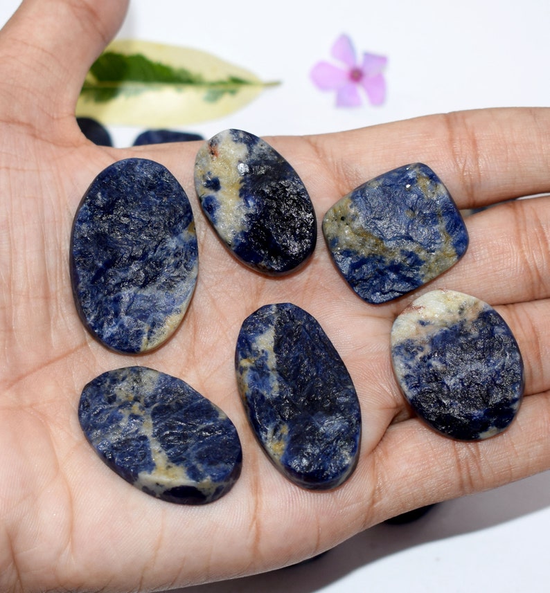 Size 56x44 Free Shipping 642 Cts Natural Sodalite Druzy Gemstone Cabochan Lot 18 Pieces Jewelry Making Mix Shape Size 63x49