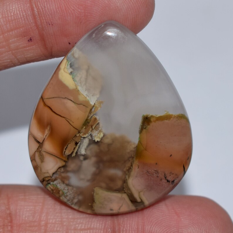 mm Free Shipping 33x13x4 28.80 Cts Good Quality Natural Thunder Agate Pair Top Quality Loose Gemstone Pear Shape Size