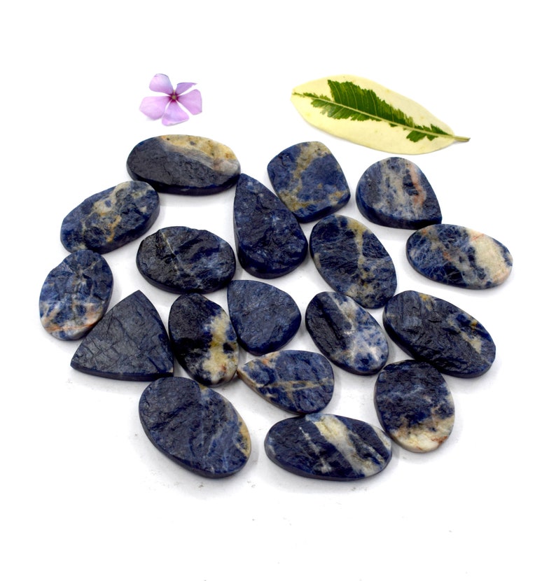 Size 56x44 Free Shipping 642 Cts Natural Sodalite Druzy Gemstone Cabochan Lot 18 Pieces Jewelry Making Mix Shape Size 63x49