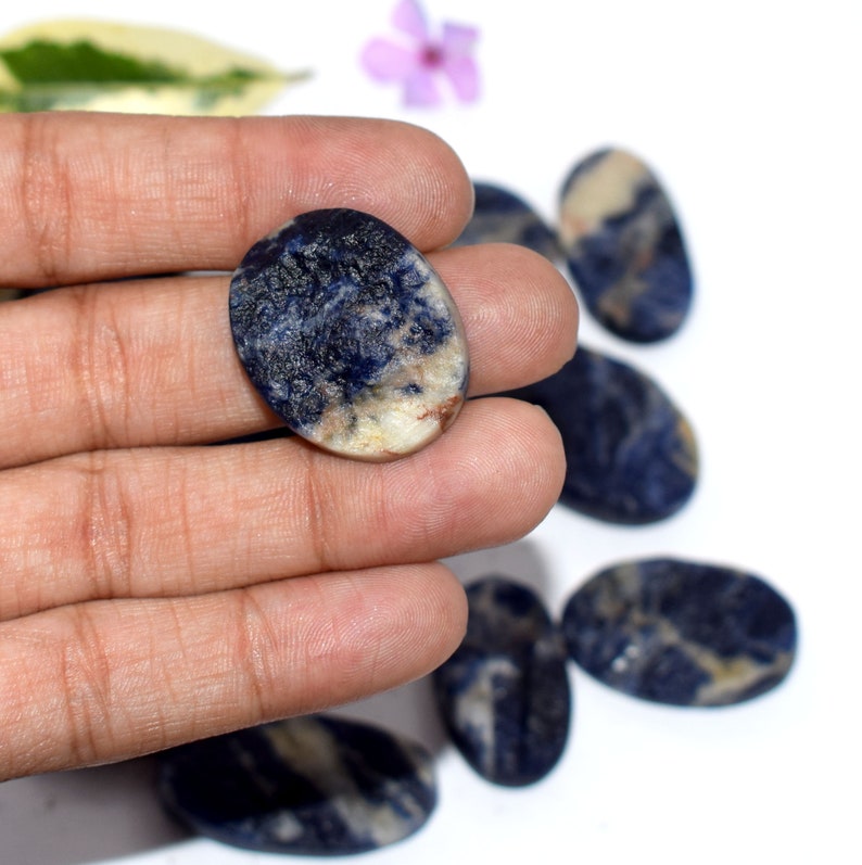 Size 56x44 Free Shipping 642 Cts Natural Sodalite Druzy Gemstone Cabochan Lot 18 Pieces Jewelry Making Mix Shape Size 63x49