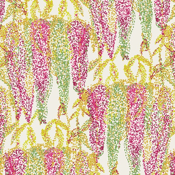 Wisteria Ochre Pink fabric from From Millie Fleur by Bari J. (Art Gallery Fabrics)