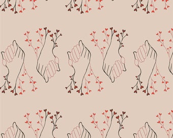 Better Together Coral fabric from Open Heart by AGF Studio (Art Gallery Fabrics)