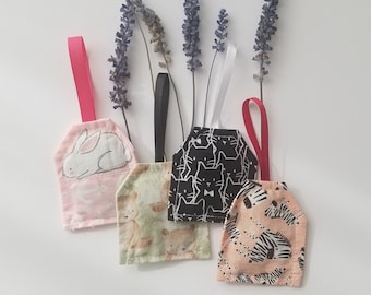 Natural Lavender Sachet Scent Bags / Lavender Bud filled Animal Lavender Sachets - All Natural Moth/ Bug Repellent Gift