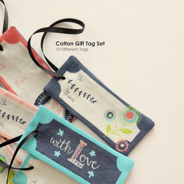 Fabric Gift Tags for Holiday Season | Reusable Writeable Ecofriendly Gift Tags