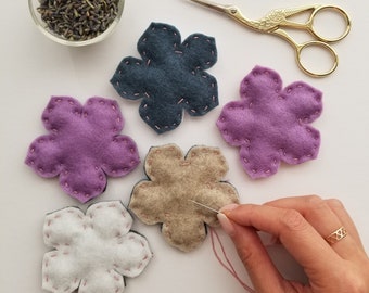 Floral Lavender Sachets: Natural Scent Pouches, Moth Repellent (Set of 5)