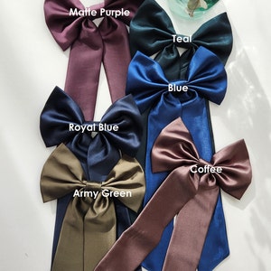 Satin Hair Bow Ribbon Large Hair Bow Tie for Kids and Adults Bridesmaid Gift, wedding accessory or dressed up and down image 10