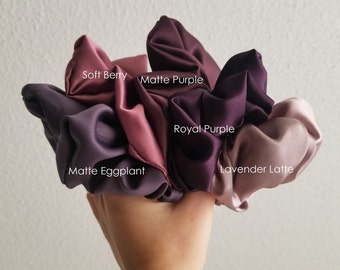 Satin Hair Scrunchie XL | Soft Silky Hair Elastic Accessories for All  |Bridesmaid Gift Handmade in Canada