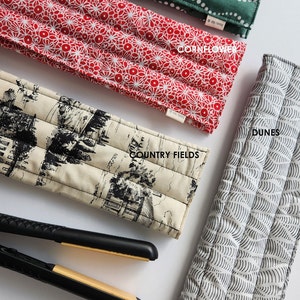 Hair Straightener Case Holder for Travelling or Home - Flat Iron Holder, Curling Iron carrying Bag Pouch- Soft Cotton Canva Heat Resistant