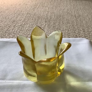 flower candle holder. Yellow