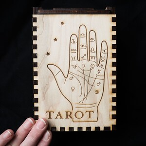Tarot Card Box Palmistry Fortune Telling Holder Wooden