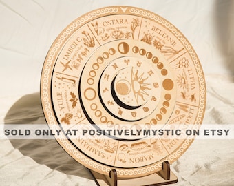 Pagan Wheel of the Year Calendar | Wiccan Neo Pagan Sabbats, Moon Phases, Astrological Zodiac with Guide for 2024, 2025, 2026, 2027, 2028