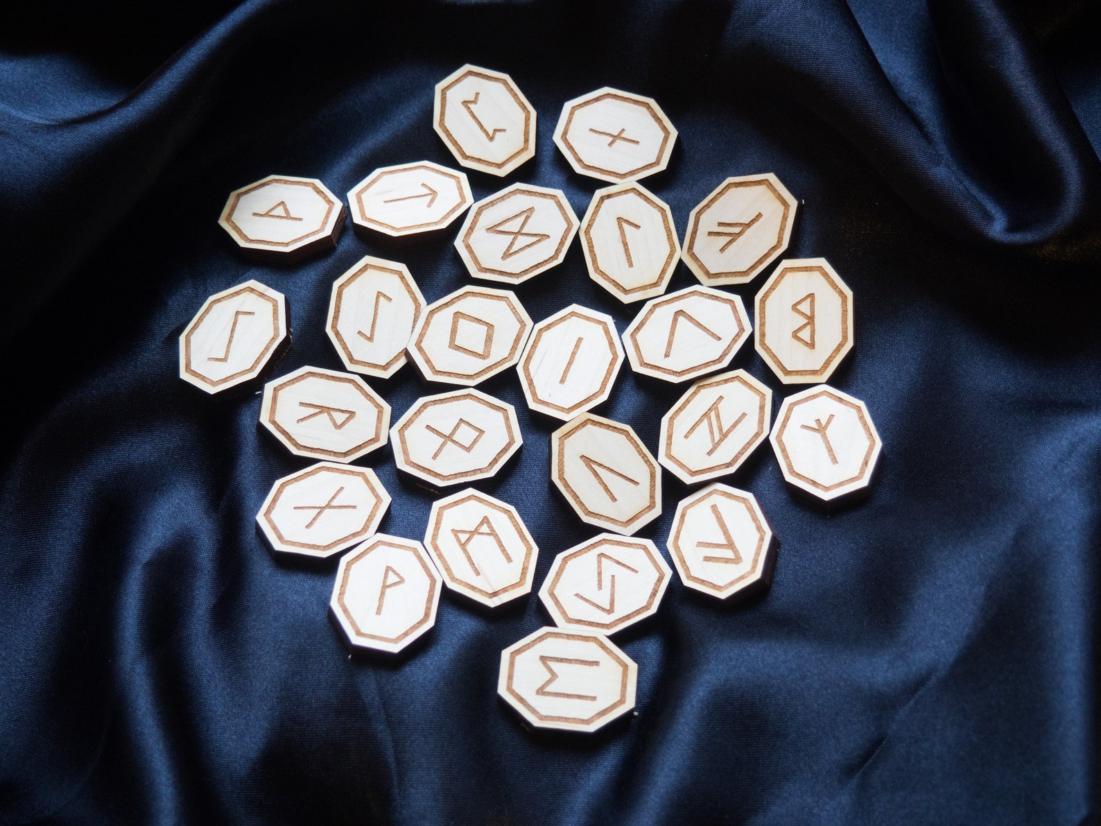 Elder Futhark Rune Set Maple Laser Cut Octagon Square Circle - Etsy