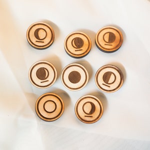 Moon Phase Wooden Divination Runes Phases of the Moon - Etsy