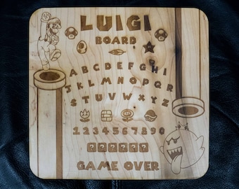 Luigi Board Ouija Board | Wooden Square Spirit Board | Talking Board Nintendo Mario